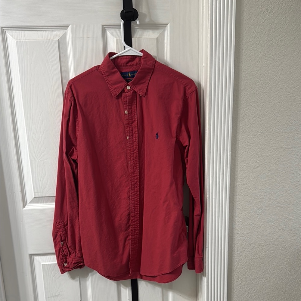 Polo by Ralph Lauren Red Casual Button Down Shirt Soft Fabric (SLIM FIT)